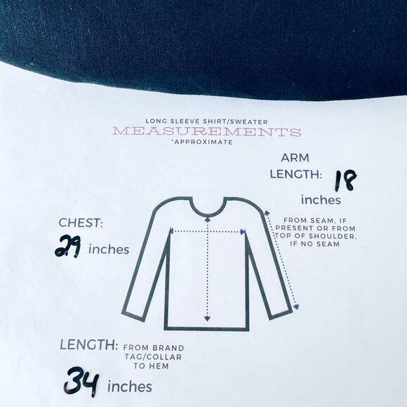 Maggie Barnes Womens V Neck Top Shirt Size 3X Embroider Beaded Linen Blend Black - Picture 6 of 6